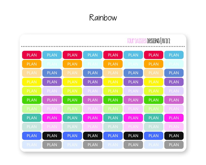 88 Plan Mini Label Stickers for Erin Condren Life Planner, Plum Paper ...