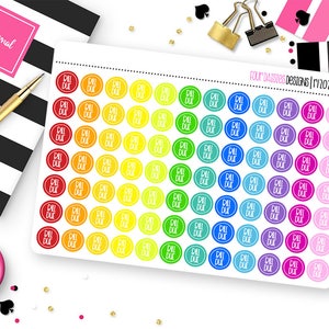 77 Bill Due Dot Planner Stickers for Erin Condren Life Planner, Plum Paper or Mambi Happy Planner || R1202