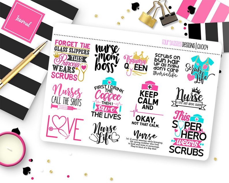 nurses quotes planner stickers for erin condren life