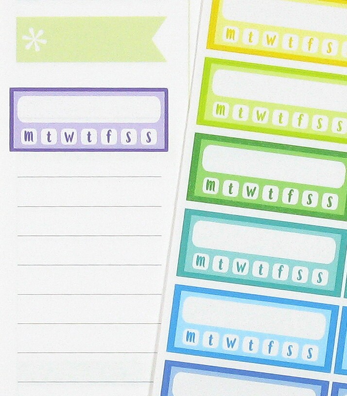 Custom Color Individual Habit Tracker Stickers for Erin Condren Life ...