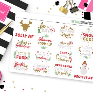 Christmas Quote Planner Stickers for Erin Condren Life Planner, Plum Paper or Mambi Happy Planner || S2027