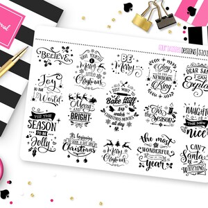 Christmas Quote Planner Stickers for Erin Condren Life Planner, Plum Paper or Mambi Happy Planner || S2020