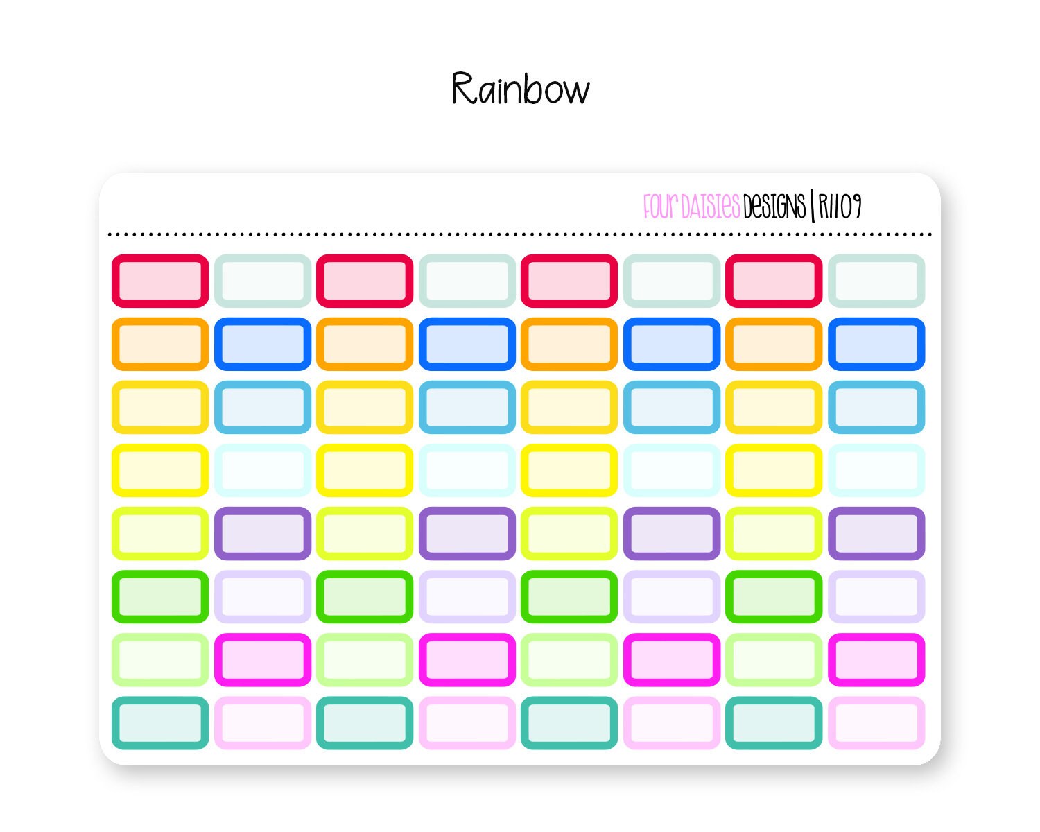 Custom Color Mini Box Stickers for Erin Condren Life Planner, Plum ...