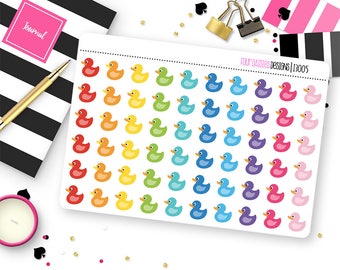 60 Rubber Duckie Planner Stickers for Erin Condren Life Planner, Plum Paper or Mambi Happy Planners || I3005