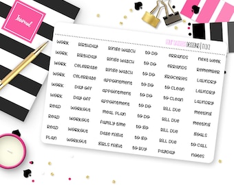 Weekly Sampler Script Planner Stickers for Erin Condren Life Planner, Plum Paper, or Mambi Happy Planner || T1212