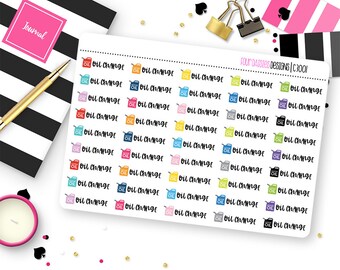 45 Oil Change Planner Stickers for Erin Condren Life Planner, Plum Paper, or Mambi Happy Planner || C3001