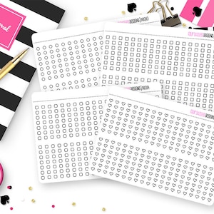 40 Full Box Checklist Strips Planner Stickers for Erin Condren Life Planner, Plum Paper, or Mambi Happy Planner