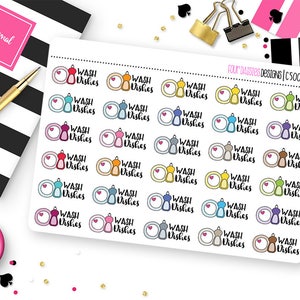 30 Wash Dishes Planner Stickers for Erin Condren Life Planner, Plum Paper, or Mambi Happy Planner || C5006