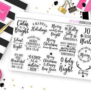Christmas Quote Planner Stickers for Erin Condren Life Planner, Plum Paper or Mambi Happy Planner || S2016