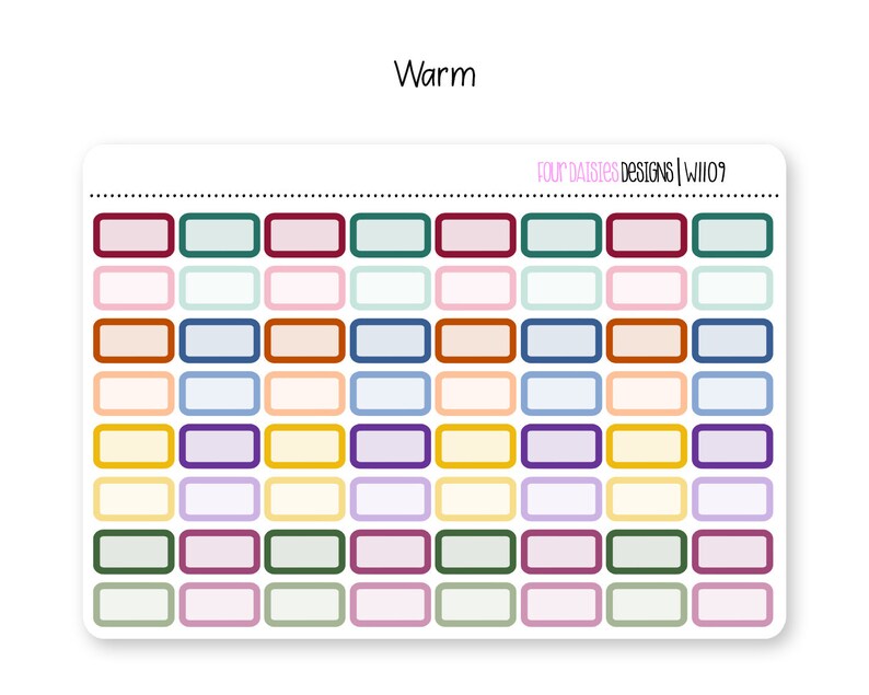 64 Mini Box Stickers for Erin Condren Life Planner Plum Paper | Etsy