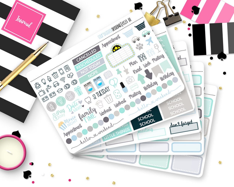 Kaleidoscope Neutral Planner Stickers for Erin Condren Life Etsy