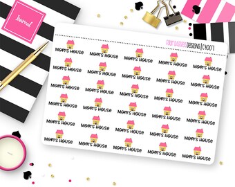 30 Mom's House Planner Stickers for Erin Condren Life Planner, Plum Paper, or Mambi Happy Planner || C4007