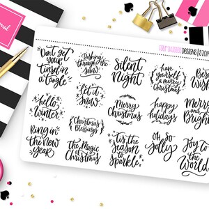 Christmas Quote Planner Stickers for Erin Condren Life Planner, Plum Paper or Mambi Happy Planner || S2014