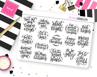 Christmas Quote Planner Stickers for Erin Condren Life Planner, Plum Paper or Mambi Happy Planner || S2014