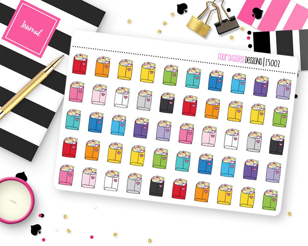 50 Happy Mailers Planner Stickers for Erin Condren Life Planner, Plum ...