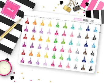 60 pegatinas con iconos de iglesias para agendas Erin Condren Life Planner, Plum Paper o Mambi Happy Planner // I2010