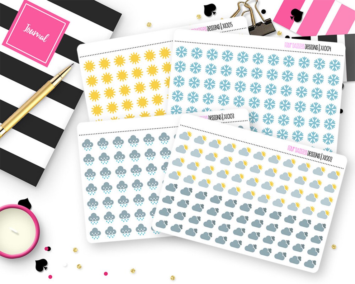Weather Stickers for Erin Condren Life Planner, Plum Paper, Filofax or ...