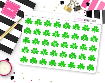 Shamrock Date Covers Planner Stickers for Erin Condren Life Planner, Plum Paper or Mambi Happy Planner || S3007