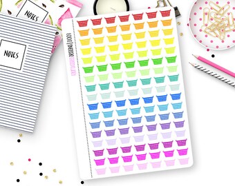 119 Laundry Basket Stickers for Erin Condren Life Planner, Plum Paper or Mambi Happy Planner || I1003