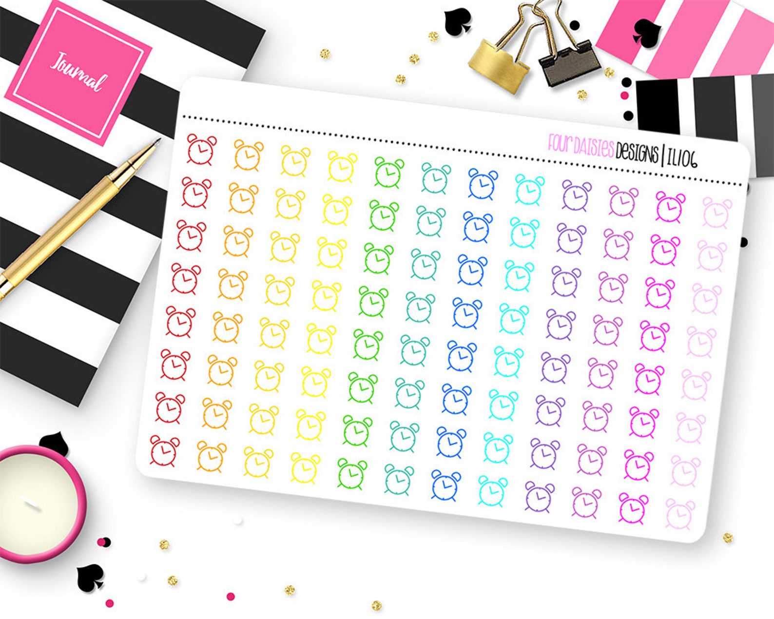 96 Alarm Clock Icon Planner Stickers for Erin Condren Life - Etsy