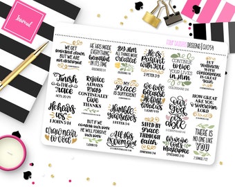 Christian Faith Bible Quotes Planner Stickers for Erin Condren Life ...