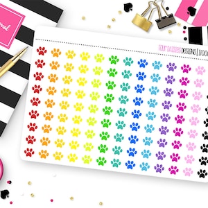 117 Pet Paw Planner Stickers for Erin Condren Life Planner, Plum Paper or Mambi Happy Planner || I1006