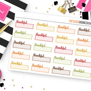 20 Thankful Event Planner Stickers for Erin Condren Life Planner, Plum Paper, or Mambi Happy Planner || S1006
