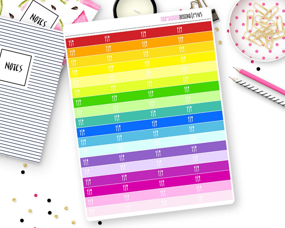 Custom Color Meal Plan or Hydrate Stickers for Erin Condren Life ...