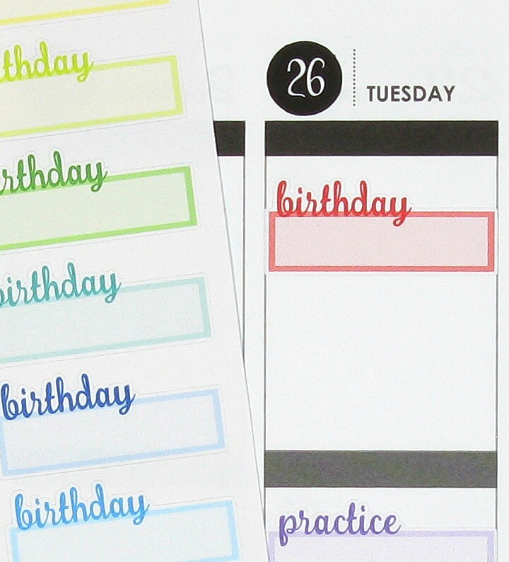 44 Birthday Planner Stickers for Erin Condren Life Planner | Etsy