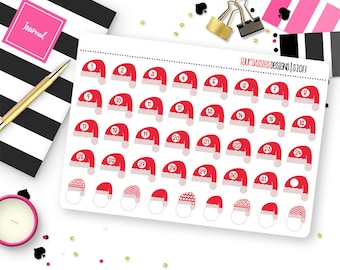 Santa Hat Date Covers Planner Stickers for Erin Condren Life Planner, Plum Paper or Mambi Happy Planner || S2013