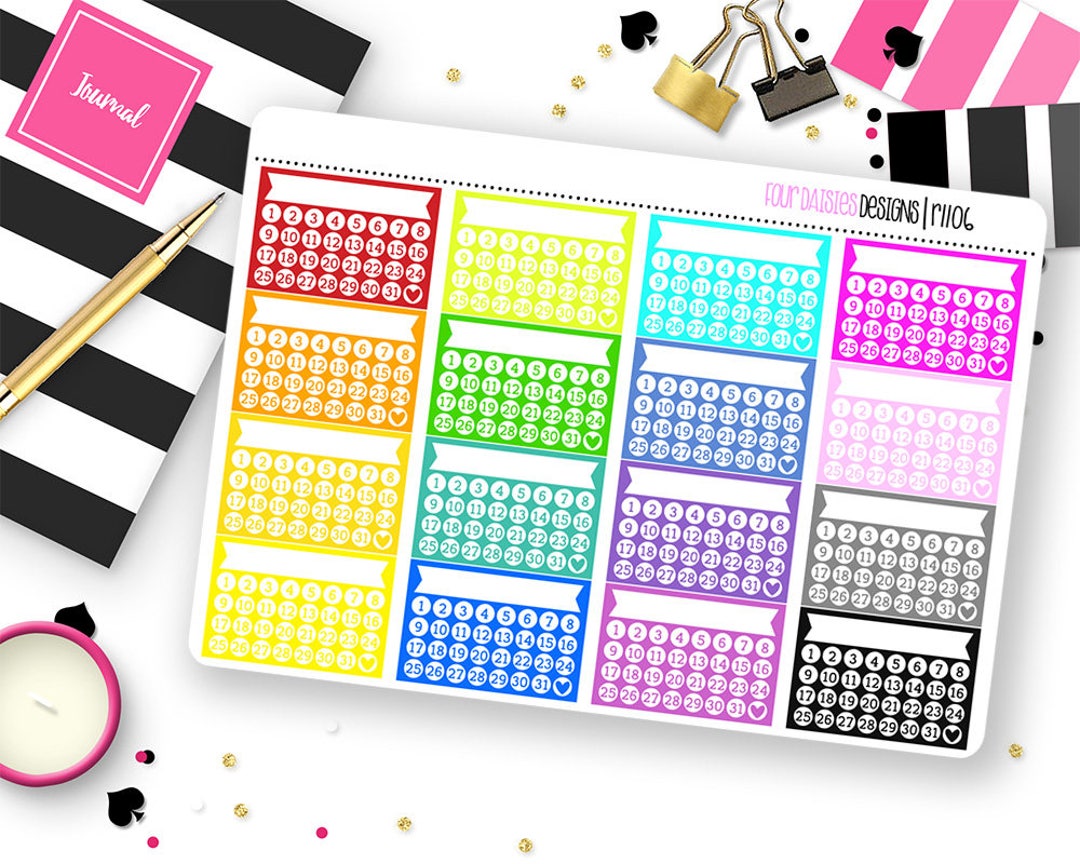 Custom Color Tracker Stickers for Erin Condren Life Planner, Plum Paper ...