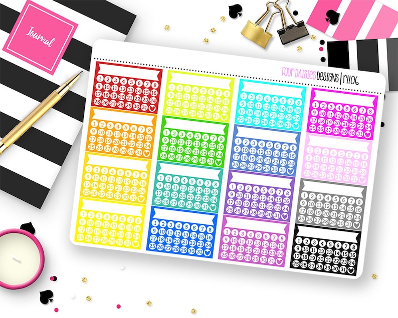 Custom Color Tracker Stickers for Erin Condren Life Planner, Plum Paper ...