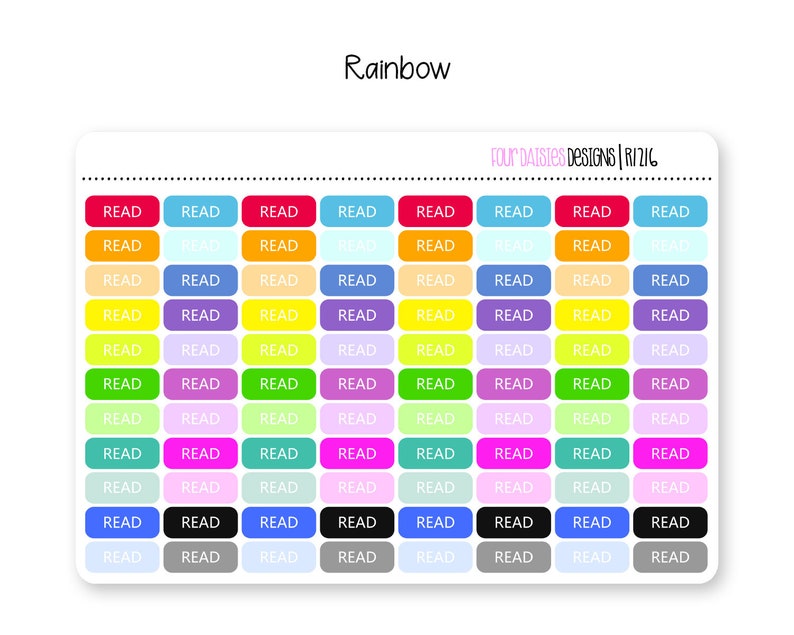 88 Read Mini Label Stickers for Erin Condren Life Planner, Plum Paper ...