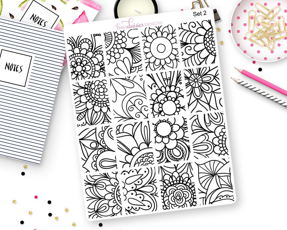 16 Coloring Box Stickers for Erin Condren Life Planner, Plum Paper ...
