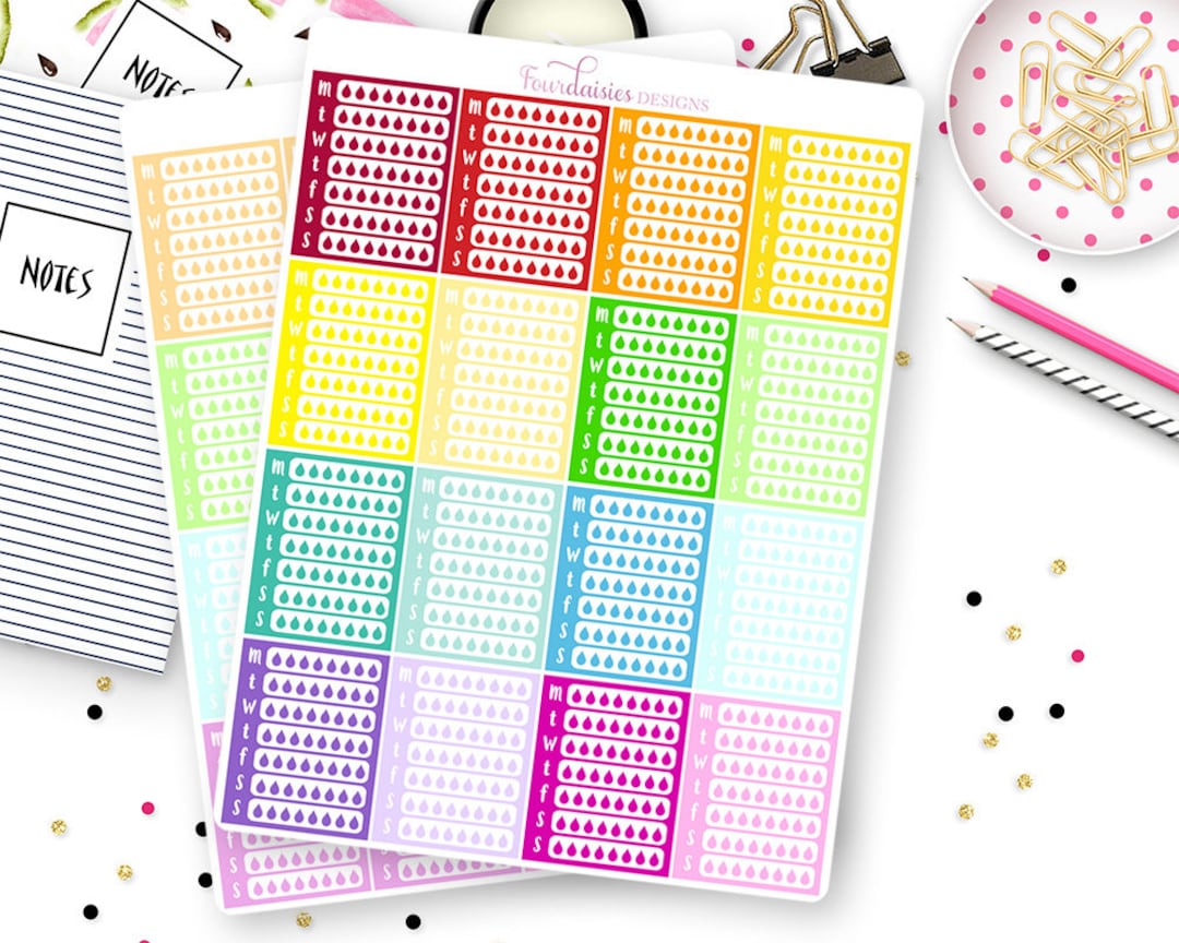 16 Hydrate Sidebar Planner Stickers for Erin Condren Life Planner, Plum ...