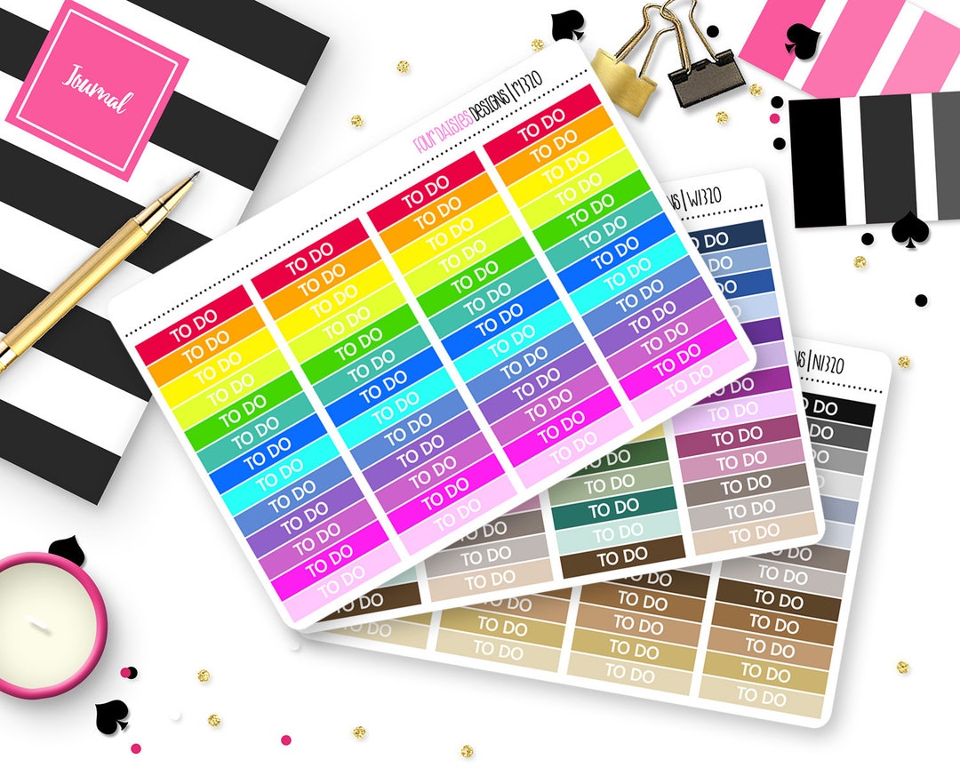 52 to Do Header Stickers for Erin Condren Life Planner, Plum Paper or ...