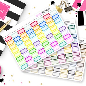 Custom Color Mini Box Stickers for Erin Condren Life Planner, Plum ...