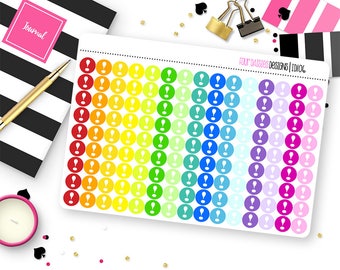 135 Exclamation Point Icon Dot Planner Stickers for Erin Condren Life Planner, Plum Paper or Mambi Happy Planner || ID106