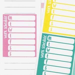 16 Work Schedule Sidebar Trackers for Erin Condren Life Planner, Plum Paper or Mambi Happy Planners 5009 image 4