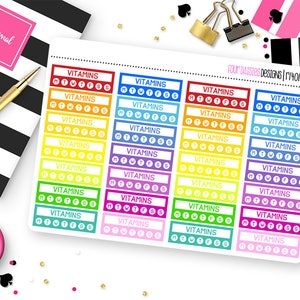 Custom Text/color Habit Tracker Stickers for Erin Condren Life Planner ...