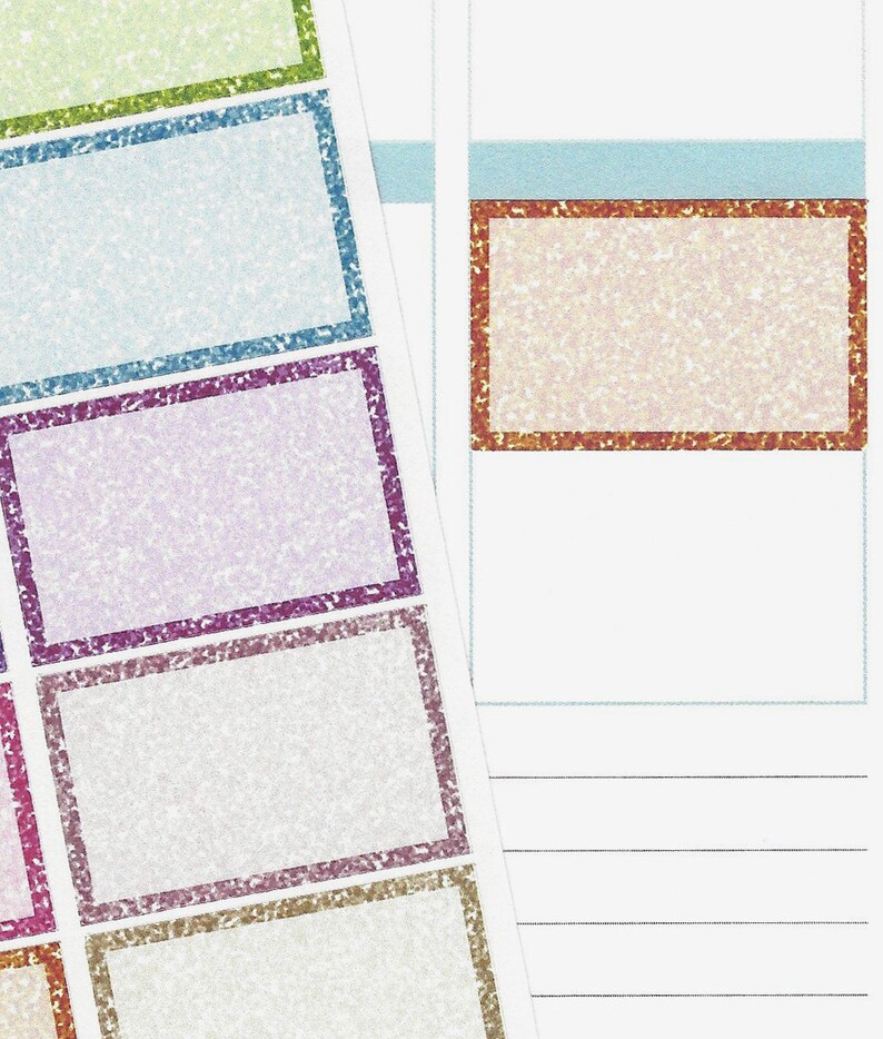 32 Glitter Half Box Stickers for Erin Condren Life Planner, Plum Paper ...