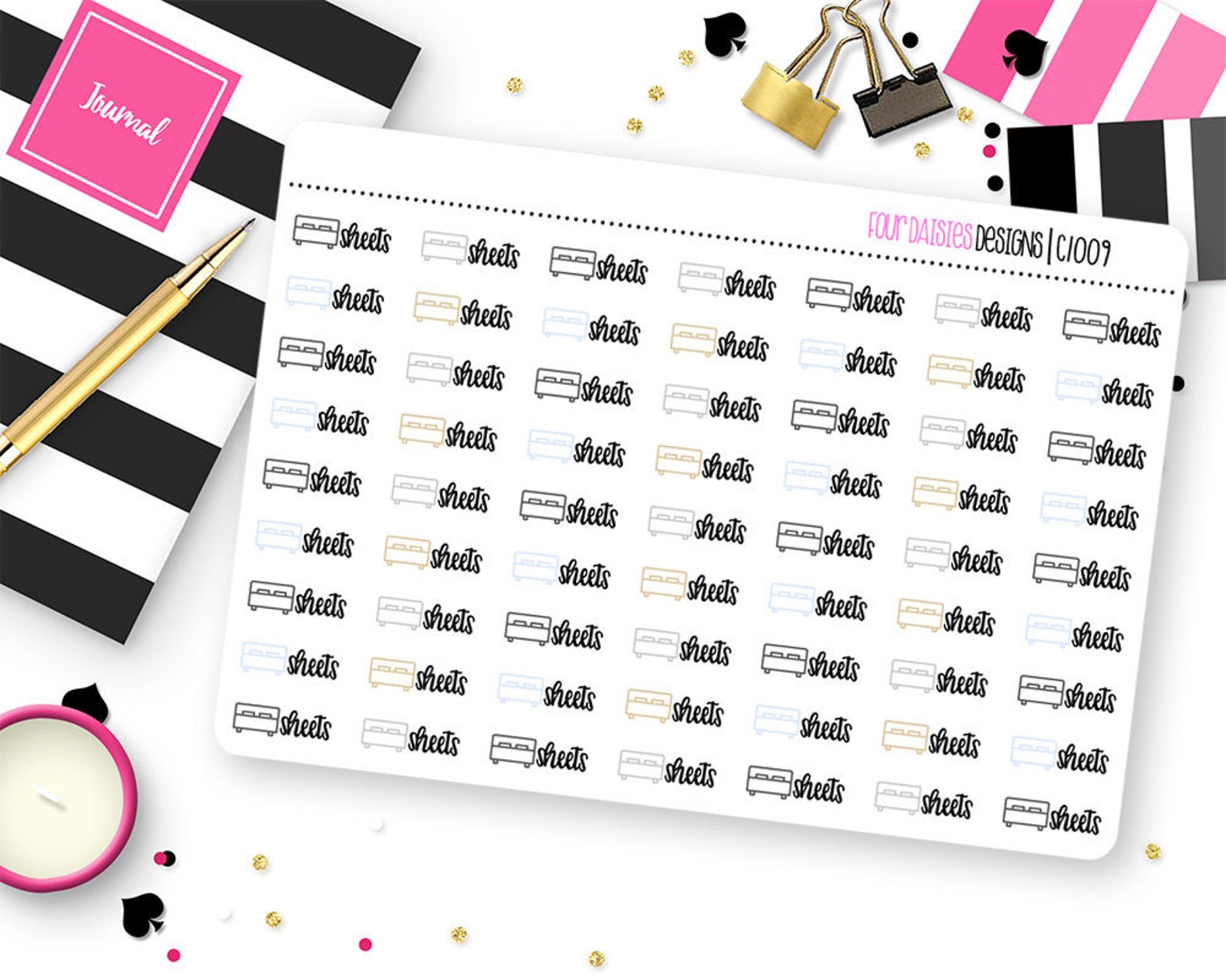 63 Sheets Planner Stickers for Erin Condren Life Planner, Plum Paper ...