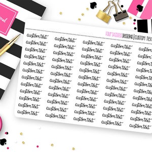 Custom Text Planner Stickers for Erin Condren Life Planner, Plum Paper or Mambi Happy Planner