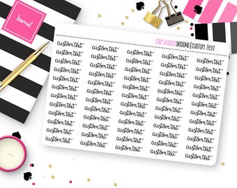 Custom Text Planner Stickers for Erin Condren Life Planner, Plum Paper or Mambi Happy Planner