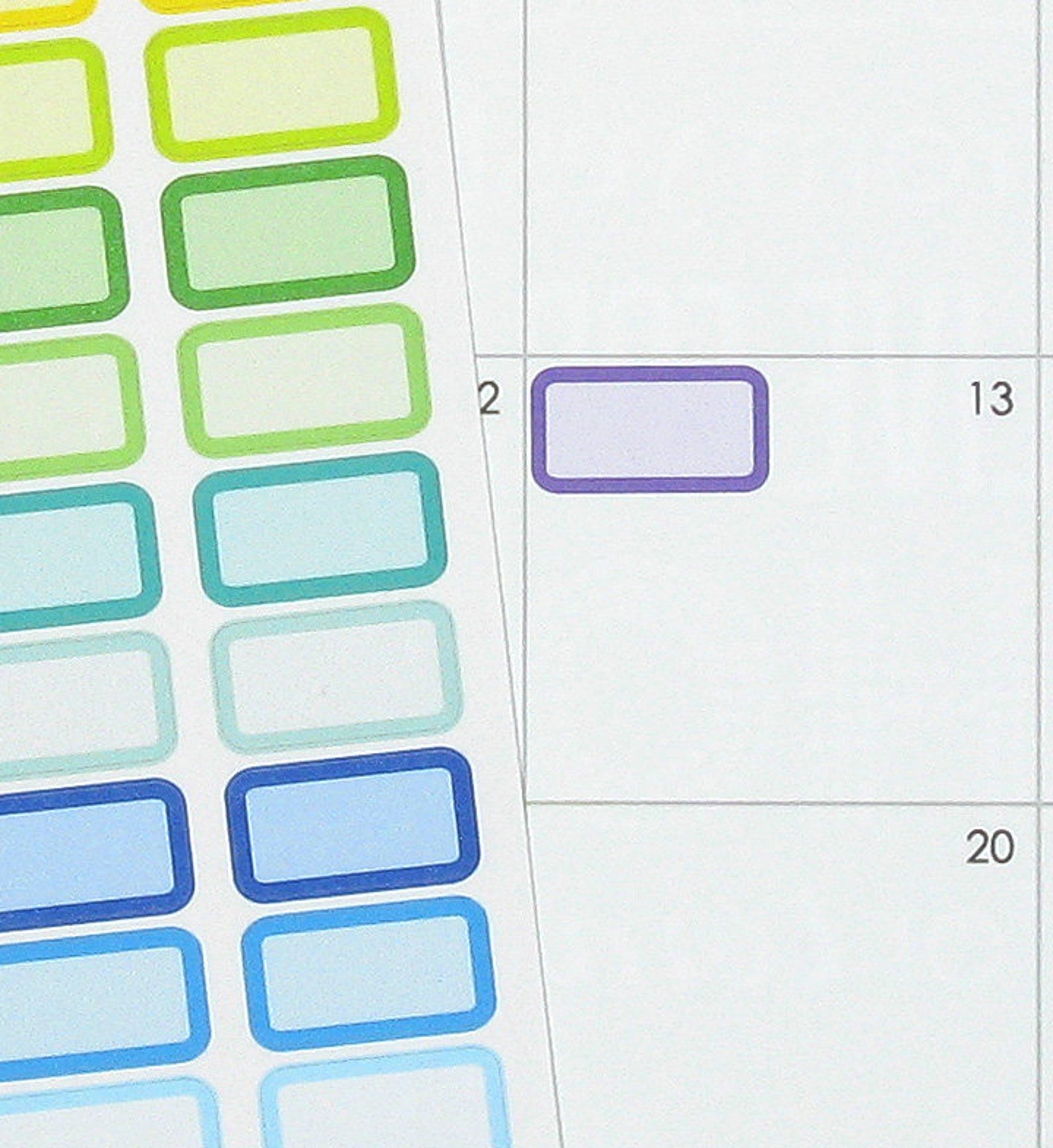 Custom Color Mini Box Stickers for Erin Condren Life Planner, Plum ...