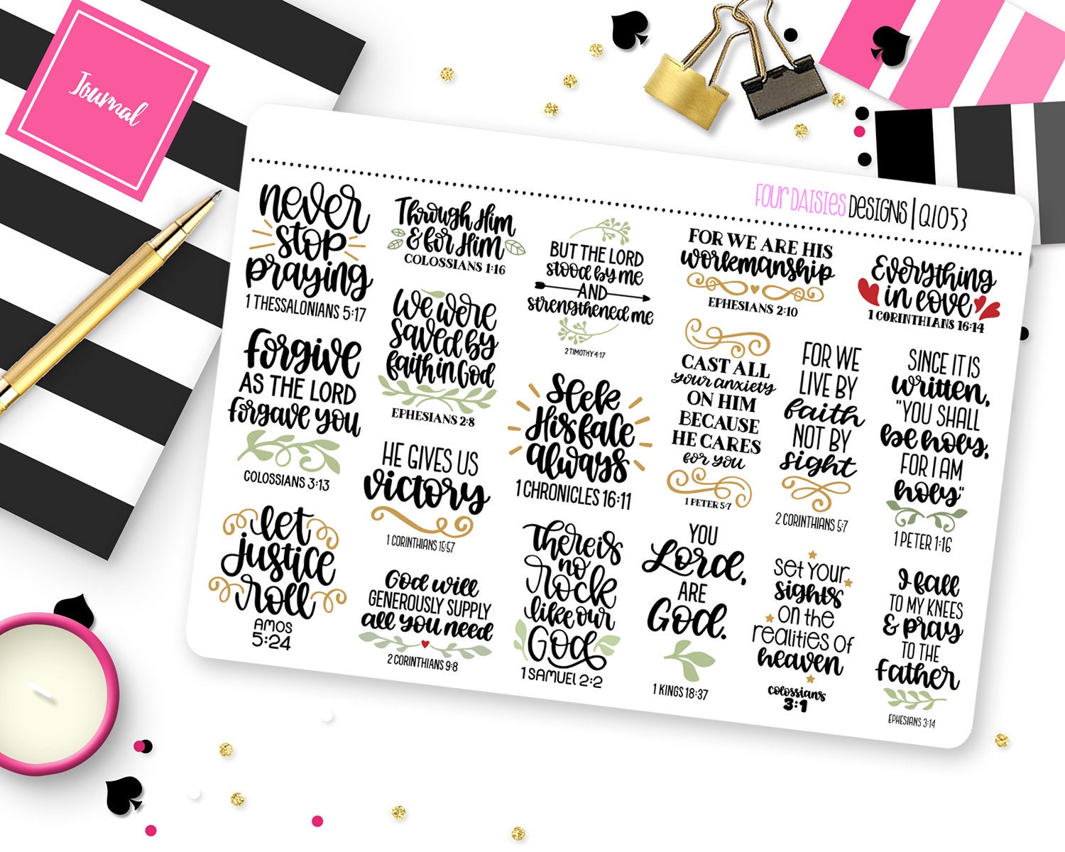 Bible Journaling (Faith 02) Script Stickers for Planners and Journals – A  Glittery Life Plans