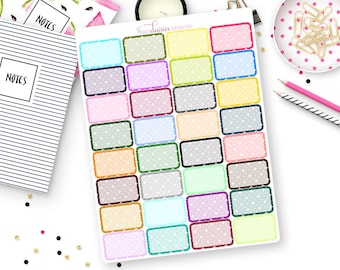 16 Lined Full Box Stickers for Erin Condren Life Planner, Plum Paper or ...