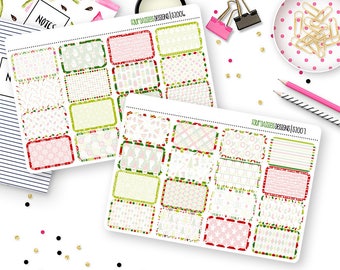 Christmas Cheer Half Box Planner Stickers for Erin Condren Life Planner, Plum Paper or Mambi Happy Planner