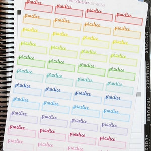 44 Practice Planner Stickers for Erin Condren Life Planner, Plum Paper ...