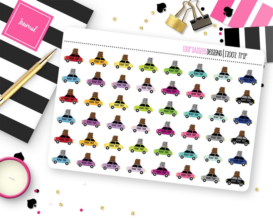 Road Trip Planner Stickers for Erin Condren Life Planner, Plum Paper or ...